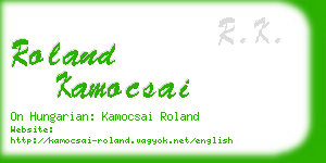 roland kamocsai business card